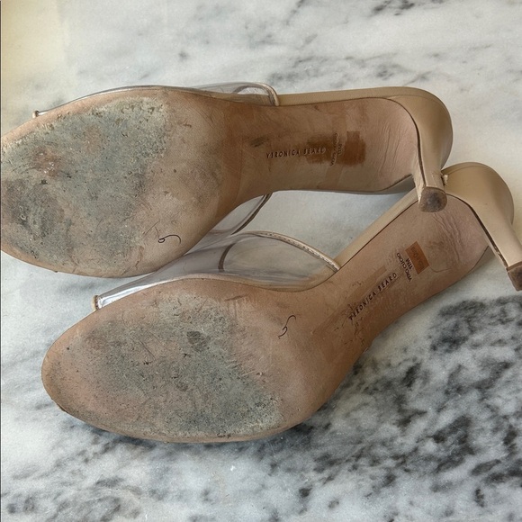 Veronica Beard Kathleen Nude Clear Strap Heels | 11 - Picture 5 of 6